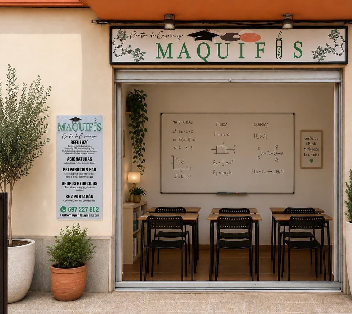 Fachada del centro de enseñanza Maquifis en Martos